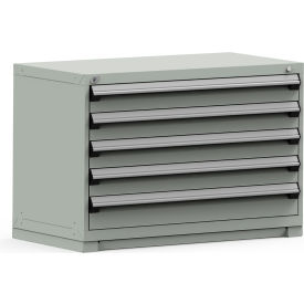 Rousseau Modular Storage Drawer Cabinet 48x24x32 5 Drawers (2 Sizes) w/o Divider w/Lock Gray R5PHE-3004KD-71