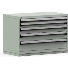 Rousseau Modular Storage Drawer Cabinet 48x24x32 5 Drawers (5 Sizes) w/o Divider w/Lock Gray R5PHE-3006KD-71