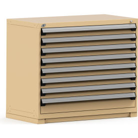 Rousseau Modular Storage Drawer Cabinet 48x24x40 8 Drawers (2 Sizes) w/o Divider w/Lock Beige R5PHE-3806KD-41
