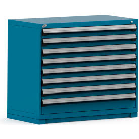 Rousseau Modular Storage Drawer Cabinet 48x24x40 8 Drawers (2 Sizes) w/o Divider w/Lock Blue R5PHE-3806KD-51