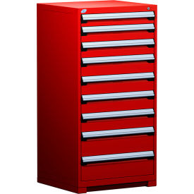 Rousseau Metal® R5ADG-5805KD-081 Heavy Duty Modular Cabinet 9 Drawers Red R5ADG-5805KD-081