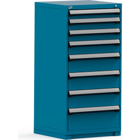 Rousseau Modular Storage Drawer Cabinet 30x27x60 8 Drawers (5 Sizes) w/o Divider w/Lock Blue R5PDG-5818KD-51