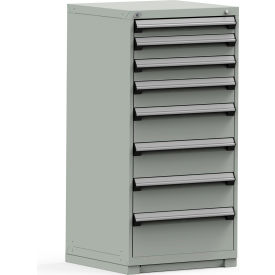 Rousseau Modular Storage Drawer Cabinet 30x27x60 8 Drawers (5 Sizes) w/o Divider w/Lock Gray R5PDG-5818KD-71