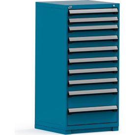 Rousseau Modular Storage Drawer Cabinet 30x27x60 10 Drawers (3 Sizes) w/o Divider w/Lock Blue R5PDG-5822KD-51