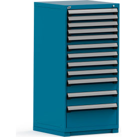 Rousseau Modular Storage Drawer Cabinet 30x27x60 12 Drawers (4 Sizes) w/o Divider w/Lock Blue R5PDG-5824KD-51