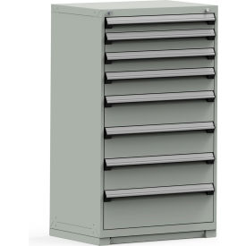 Rousseau Modular Storage Drawer Cabinet 36x24x60 8 Drawers (5 Sizes) w/o Divider w/Lock Gray R5PEE-5818KD-71