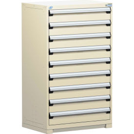 Rousseau Modular Storage Drawer Cabinet 36x24x60 9 Drawers (1 Size) w/o Divider w/Lock Beige R5PEE-5820KD-41