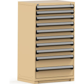 Rousseau Modular Storage Drawer Cabinet 36x24x60 10 Drawers (3 Sizes) w/o Divider w/Lock Beige R5PEE-5822KD-41