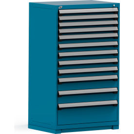 Rousseau Modular Storage Drawer Cabinet 36x24x60 12 Drawers (4 Sizes) w/o Divider w/Lock Blue R5PEE-5824KD-51