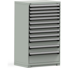 Rousseau Modular Storage Drawer Cabinet 36x24x60 12 Drawers (4 Sizes) w/o Divider w/Lock Gray R5PEE-5824KD-71