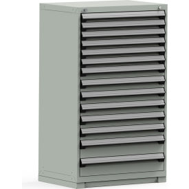 Rousseau Modular Storage Drawer Cabinet 36x24x60 14 Drawers (3 Sizes) w/o Divider w/Lock Gray R5PEE-5826KD-71