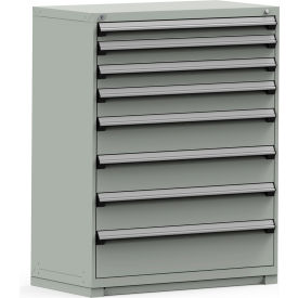 Rousseau Modular Storage Drawer Cabinet 48x24x60 8 Drawers (5 Sizes) w/o Divider w/Lock Gray R5PHE-5818KD-71