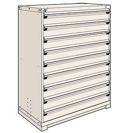 Rousseau Modular Storage Drawer Cabinet 48x24x60 9 Drawers (1 Size) w/o Divider w/Lock Beige R5PHE-5820KD-41