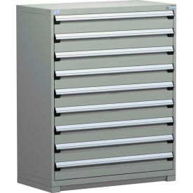 Rousseau Metal Modular Storage Drawer Cabinet 48x24x60 9 Drawers (1 Size) w/o Divider w/Lock Gray R5PHE-5820KD-71