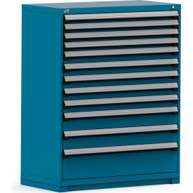 Rousseau Modular Storage Drawer Cabinet 48x24x60 12 Drawers (4 Sizes) w/o Divider w/Lock Blue R5PHE-5824KD-51