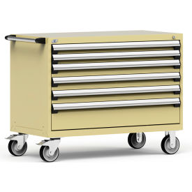 Rousseau Metal 6 Drawer Heavy-Duty Mobile Modular Drawer Cabinet - 48