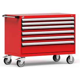 Rousseau Metal 6 Drawer Heavy-Duty Mobile Modular Drawer Cabinet - 48