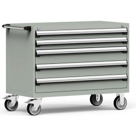 Rousseau Metal® R5BHE-3009KD-071 Heavy Duty Modular Mobile Cabinet 5 Drawers Light Gray R5BHE-3009KD-071