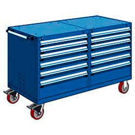 Rousseau 12 Drawer Heavy-Duty Double Mobile Modular Drawer Cabinet - 48