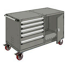 Rousseau 5 Drawer Heavy-Duty Double Mobile Modular Drawer Cabinet - 48