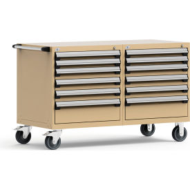 Rousseau 12 Drawer Heavy-Duty Double Mobile Modular Drawer Cabinet - 60