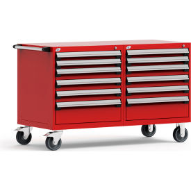 Rousseau 12 Drawer Heavy-Duty Double Mobile Modular Drawer Cabinet - 60