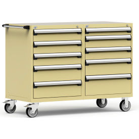 Rousseau 10 Drawer Heavy-Duty Double Mobile Modular Drawer Cabinet - 60
