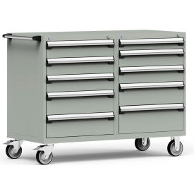 Rousseau 10 Drawer Heavy-Duty Double Mobile Modular Drawer Cabinet - 60