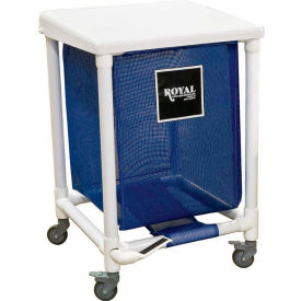 Royal Basket Trucks® PVC Hamper 35 Gal Sgl Blue Mesh Liner 2 Sw/2 Sw Lock with Foot Pedal R35-BBX-H1F-3ULN