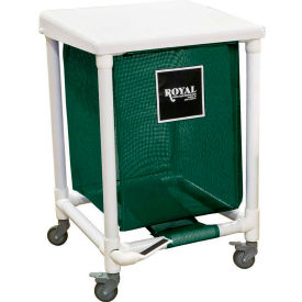 Royal Basket Trucks® PVC Hamper 35 Gal Sgl Green Mesh Liner 2 Sw/2 Sw Lock with Foot Pedal R35-EEX-H1F-3ULN