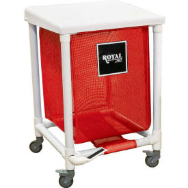 Royal Basket Trucks® PVC Hamper 35 Gal Sgl Red Mesh Liner 2 Sw/2 Sw Lock with Foot Pedal R35-RRX-H1F-3ULN