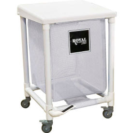 Royal Basket Trucks® PVC Hamper 35 Gal Sgl White Mesh Liner 2 Sw/2 Sw Lock with Foot Pedal R35-WWX-H1F-3ULN