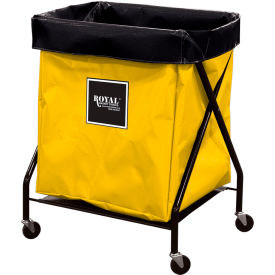 Royal Basket Trucks® R08-YYX-XFA-3ONN 8 Bu Yellow Vinyl X-Frame Cart R08-YYX-XFA-3ONN