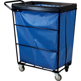 Royal Basket Trucks® Janitorial Linen Cart with 2 Swivel/2 Rigid 10 Bushel Capacity Blue R32-BBX-JLC-4UNN