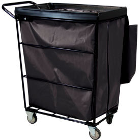 Royal Basket Trucks® Janitorial Linen Cart with 2 Swivel/2 Rigid 10 Bushel Capacity Black R32-KKX-JLC-4UNN