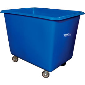 Royal Basket Trucks® Poly Truck 14 Bu Blue Metal Base All Swivel - R14-BLX-PGA-4UNN R14-BLX-PGA-4UNN