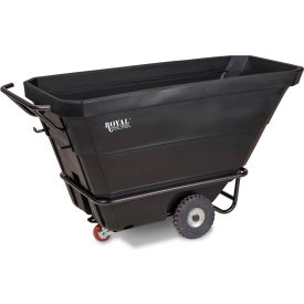 Royal Basket Trucks® Standard Duty Tilt Truck 1/2 Cu. Yd. Cap. 850 lb. Capacity Black R05-RGX-TTT-4R1P
