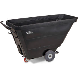 Royal Basket Trucks® Utility Duty Tilt Truck 1/2 Cu. Yd. Cap. 450 lb. Capacity Black R05-RGX-TUT-4R1P