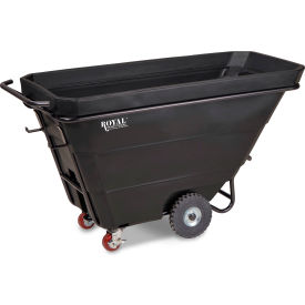 Royal Basket Trucks® Heavy Duty Tilt Truck 1/2 Cu. Yd. Cap. 1400 lb. Capacity Black R05-RGX-TXQ-4R1P