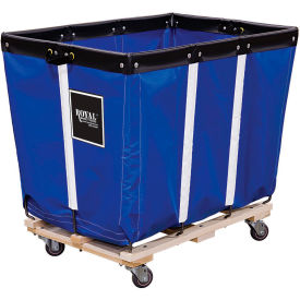 Royal Basket Trucks® 8 BU-Standard-Duty Basket Truck - Vinyl Liner - 4 Swivel Casters-Blue R08-BBW-PMA-3UNN