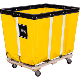 Royal Basket Trucks® Perm Liner Truck 8 Bu Yellow Vinyl Wood Base 2 Rg/2 Sw R08-YYW-PMC-3UNN