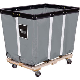 Royal Basket Trucks® 10 BU-Std-Duty Basket Truck - Vinyl Liner - 4 Swivel Casters-Gray R10-GGW-PMA-3UNN