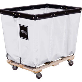 Royal Basket Trucks® Perm Liner Truck 10 Bu White Vinyl Wood Base 2 Rg/2 Sw R10-WWW-PMC-3UNN