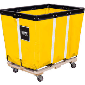 Royal Basket Trucks® 10 BU-Std-Duty Basket Truck - Vinyl Liner - 4 Swivel Casters-Yellow R10-YYW-PMA-3UNN