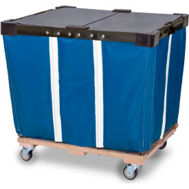 Royal Basket Trucks® Ergo Basket Truck Dual-Sided Compartments with Lids 12 BU Capacity Blue R12-BBW-ERC-4UNN