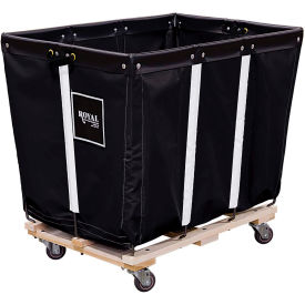 Royal Basket Trucks® Perm Liner Truck 12 Bu Black Vinyl Wood Base 2 Rg/2 Sw R12-KKW-PMC-3UNN