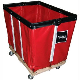 Royal Basket Trucks® 16 BU-Std-Duty Basket Truck - Vinyl Liner - 4 Swivel Casters-Red R16-RRW-PMA-3UNN