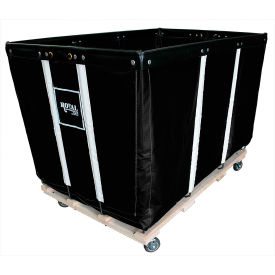 Royal Basket Trucks® Heavy Duty Basket Truck 20 Bu Black Vinyl Wood Base 2 Rg/2 Sw R20-KKW-HDC-4UNN