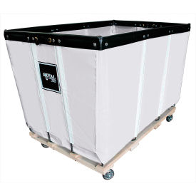 Royal Basket Trucks® Heavy Duty Basket Truck 20 Bu White Vinyl Wood Base 2 Rg/2 Sw R20-WWW-HDC-4UNN