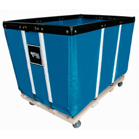 Royal Basket Trucks® Heavy Duty Basket Truck 24 Bu Blue Vinyl Wood Base 2 Rg/2 Sw R24-BBW-HDC-4UNN